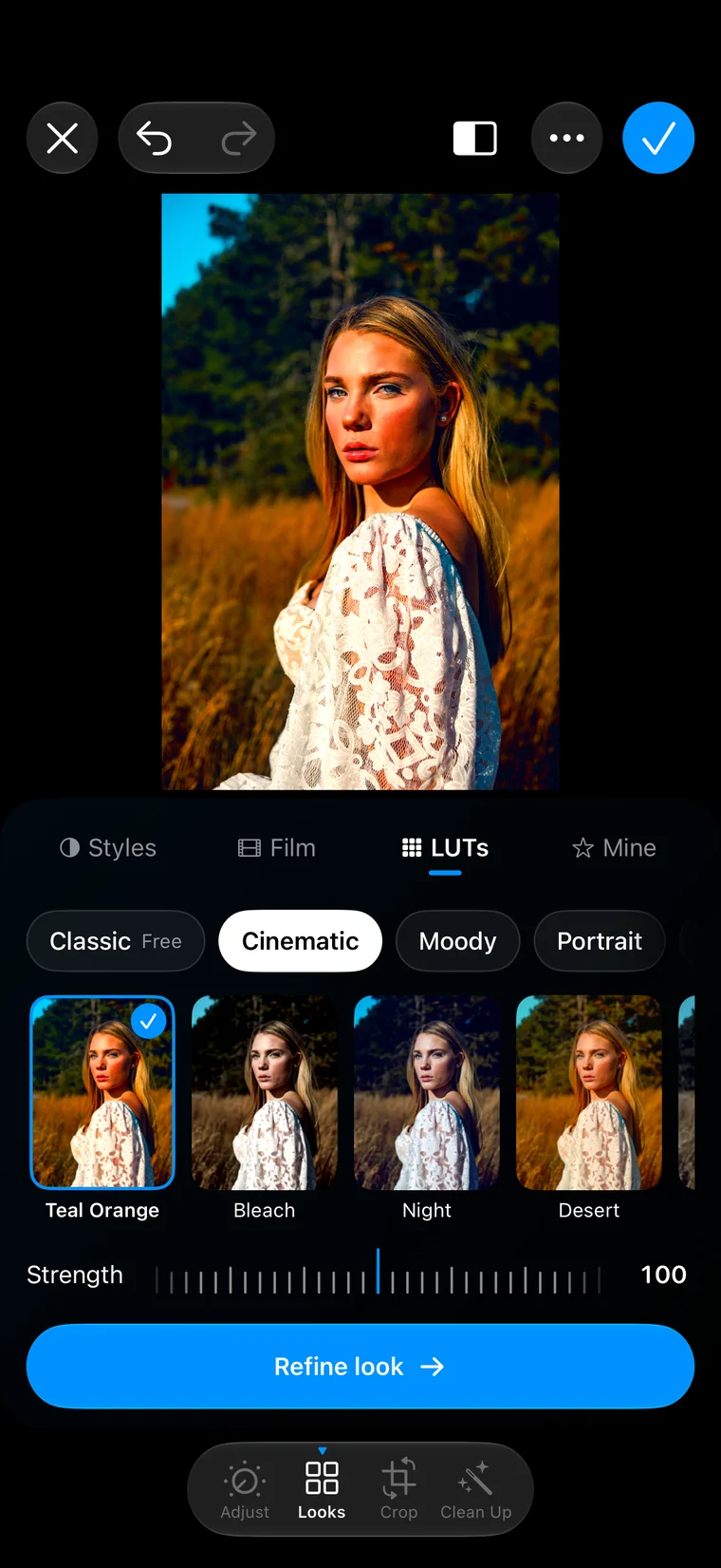 LUTs: the Cinematic collection with Teal Orange applied